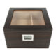 Humidor na doutníky Ebony matný prosklený 20D, 23x22x14cm  (562023)