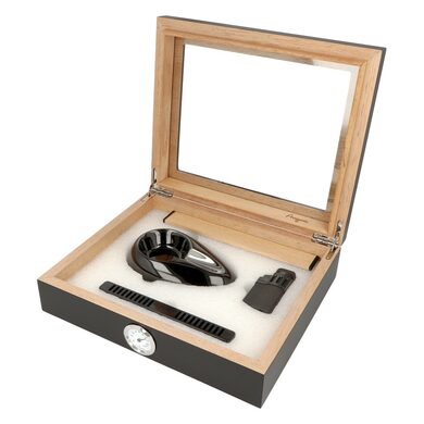 Humidor na doutníky Angelo Set 15D černý, 26x22x6,5cm  (920074)